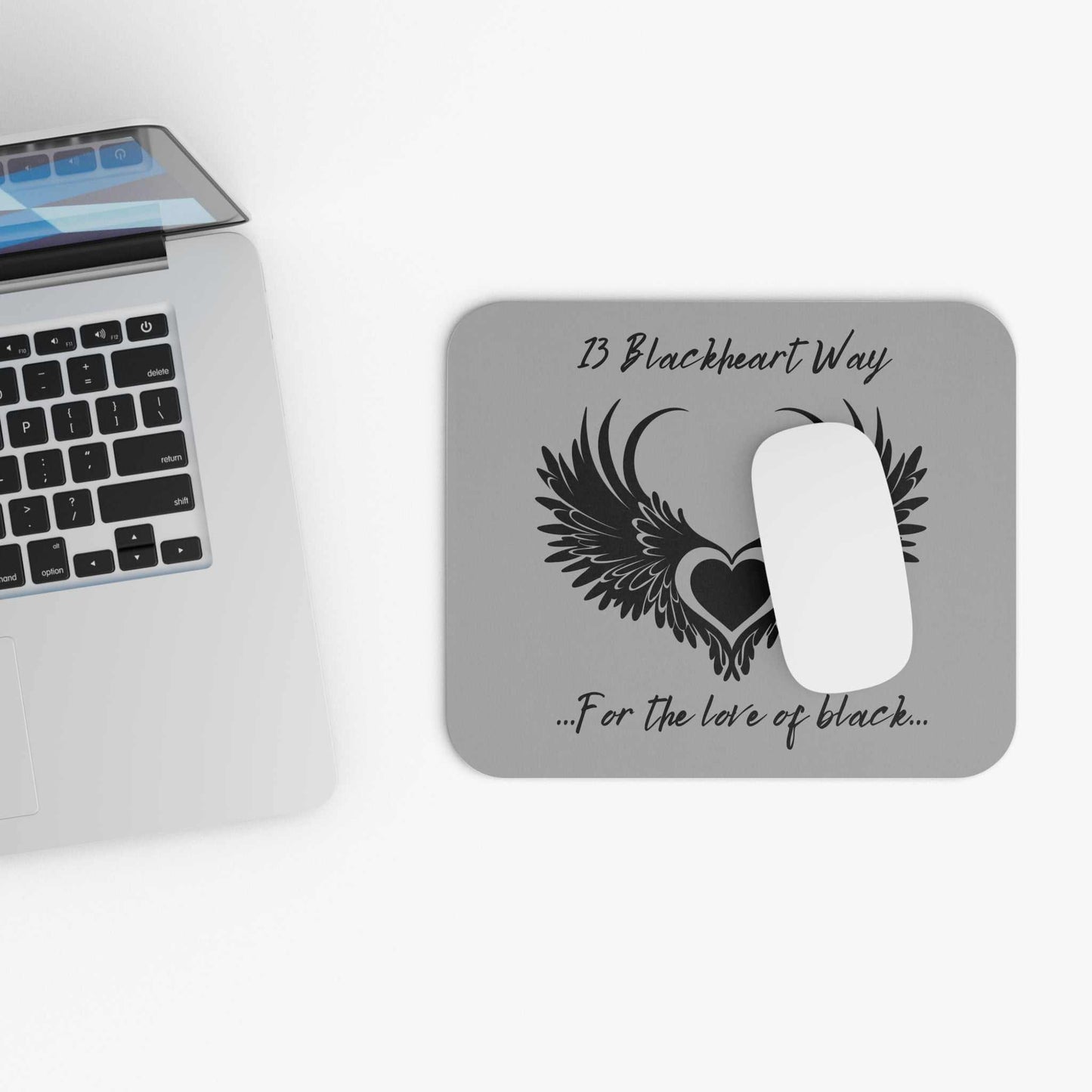 Blackheart Mouse Pad - Dark Gothic Aesthetic Desk Accessory for style.