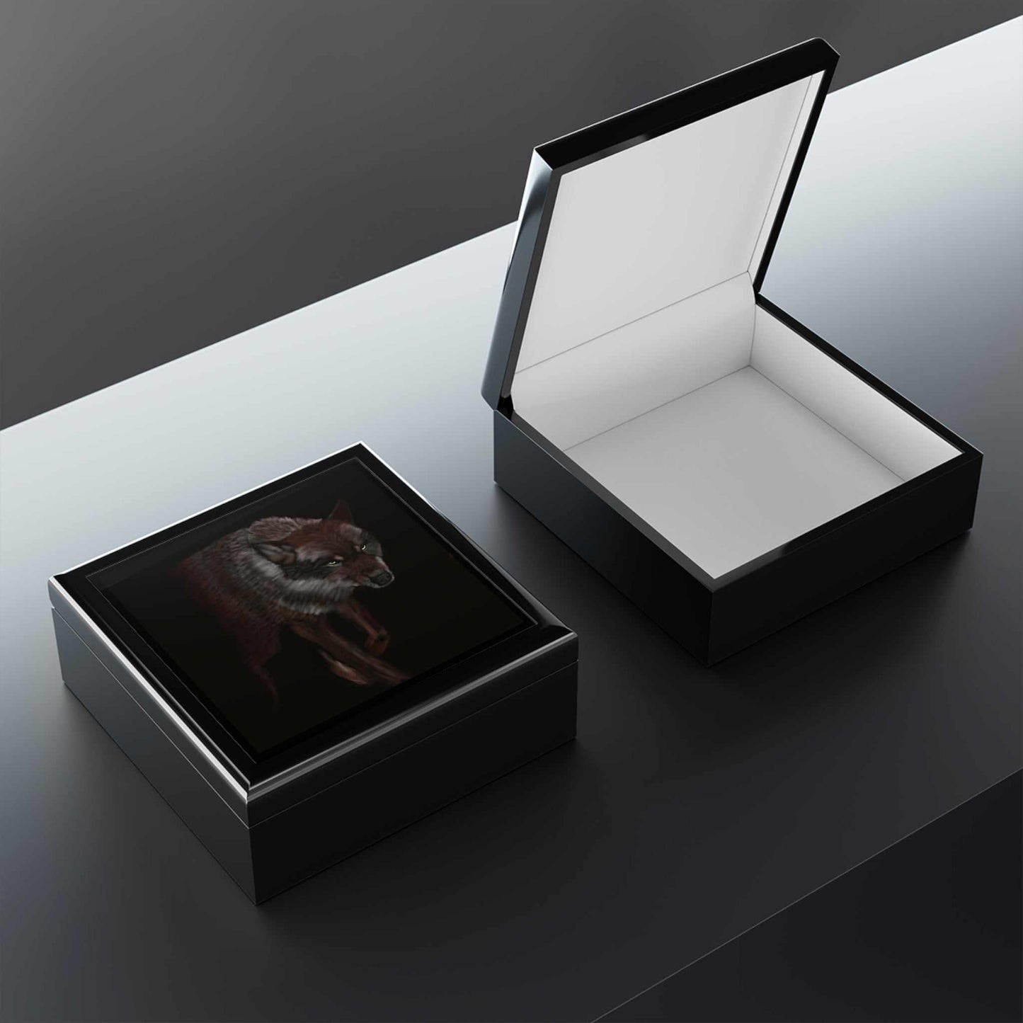 Wolf Jewelry Box - Beautiful, Glossy Finish, Perfect Birthday Gift.