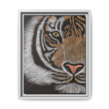 Tiger Matte Canvas framed art with wild tiger design, ideal for jungle-themed decor and animal lovers.