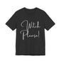Printed black T-shirt with "Witch Please" design, suitable for Halloween and casual wear.