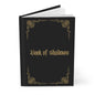 Book of Shadows hardcover journal with elegant black and gold design.
