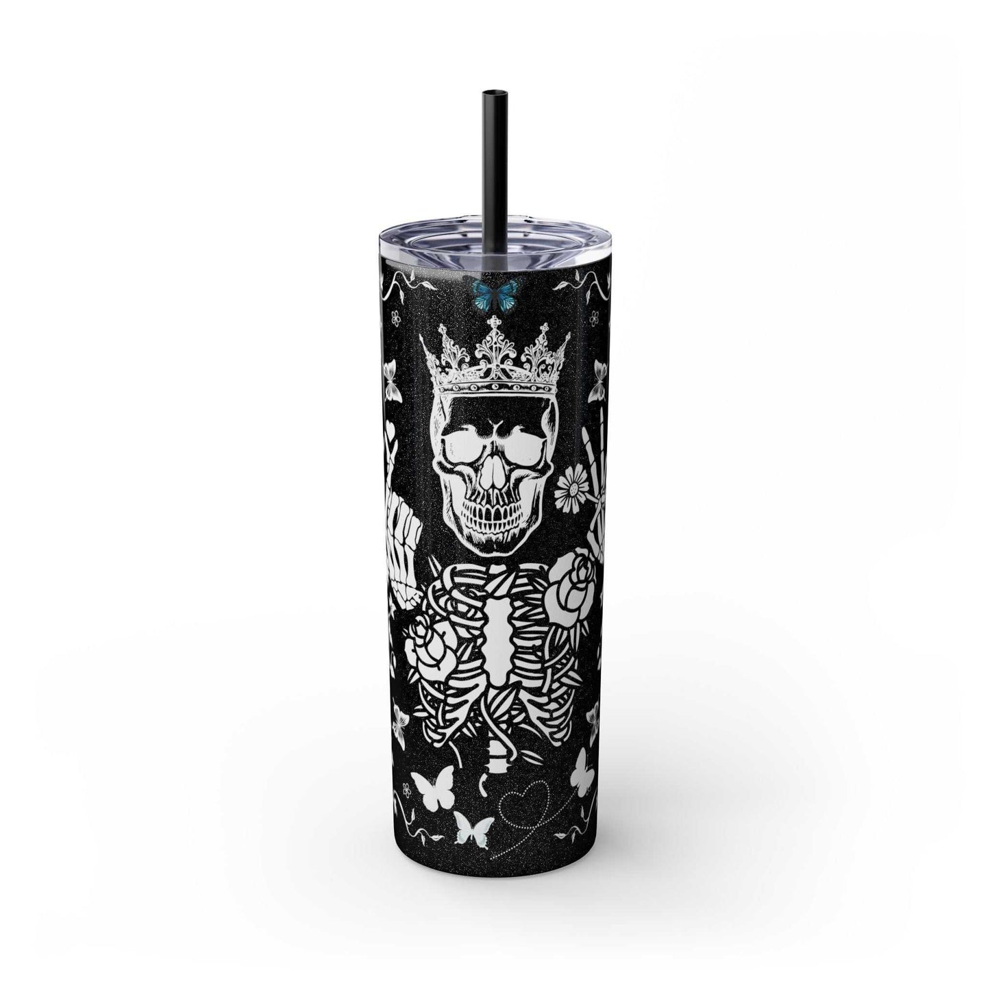 Gothic Skull Tumbler, Stylish Halloween Drinkware, Unique Gift for Spooky Lovers, Customizable Travel Mug, Perfect for Parties