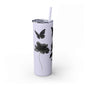 Tumbler Cup – Elegant Black Design with Butterflies & Flowers – 20oz