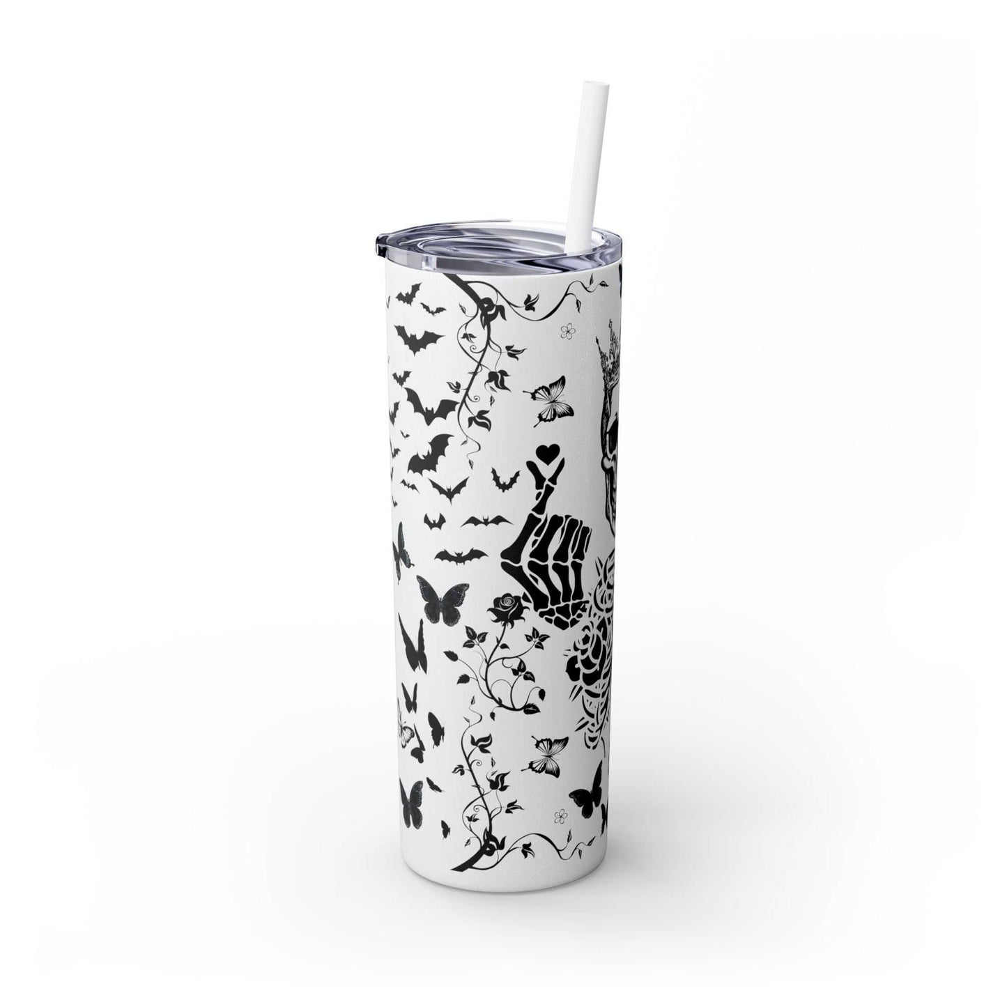 Gothic Skull Tumbler, Stylish Halloween Drinkware, Unique Gift for Spooky Lovers, Customizable Travel Mug, Perfect for Parties