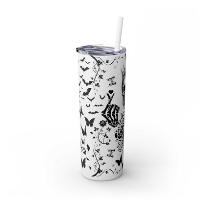 Gothic Skull Tumbler, Stylish Halloween Drinkware, Unique Gift for Spooky Lovers, Customizable Travel Mug, Perfect for Parties