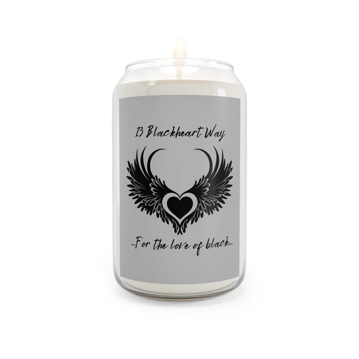 Blackheart Way Scented Candle in glass, eco-friendly, aromatic home decor.