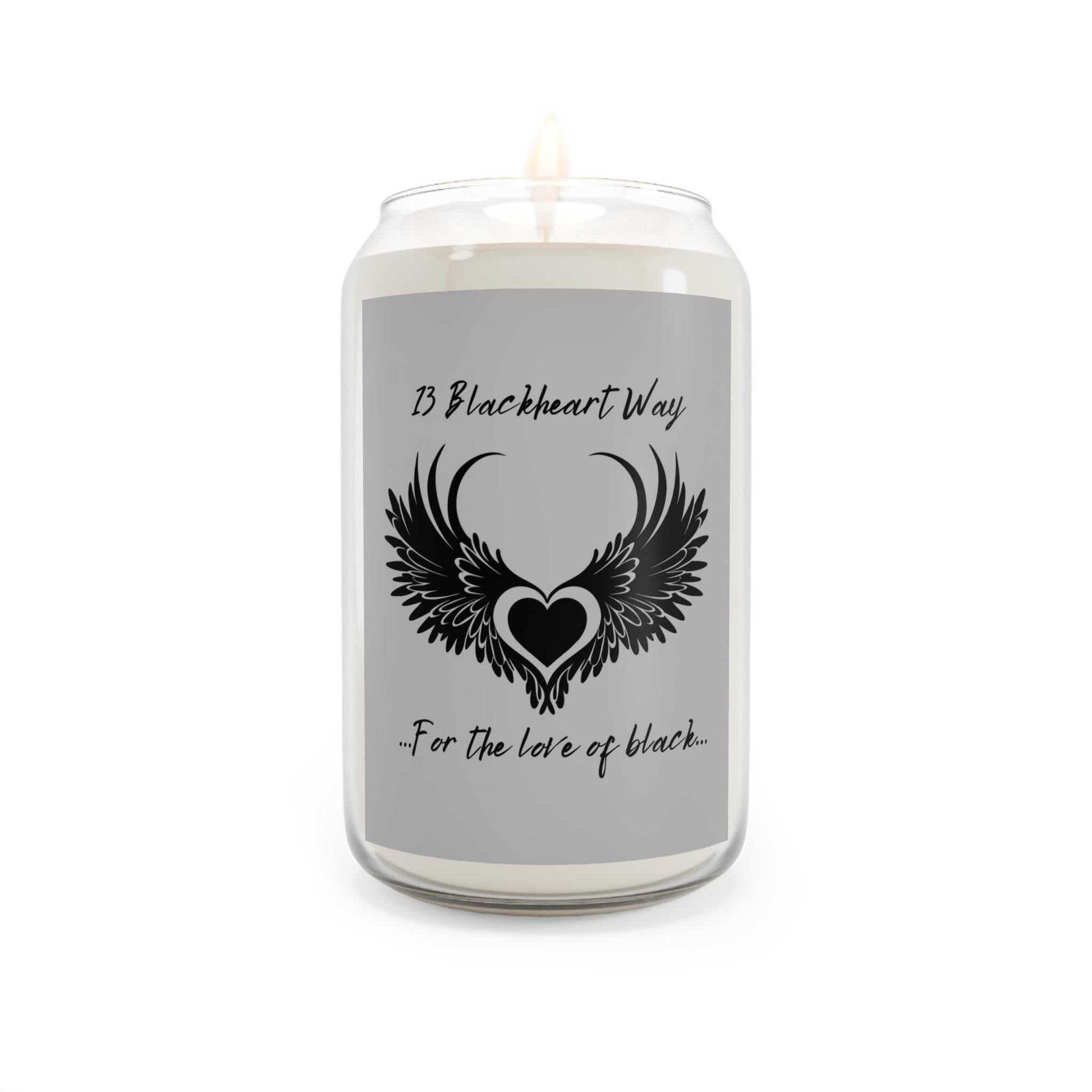 Blackheart Way Scented Candle in glass, eco-friendly, aromatic home decor.