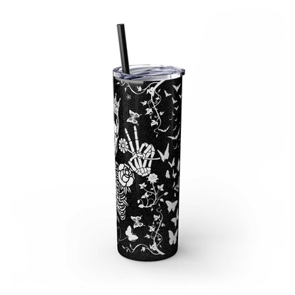 Gothic Skull Tumbler, Stylish Halloween Drinkware, Unique Gift for Spooky Lovers, Customizable Travel Mug, Perfect for Parties
