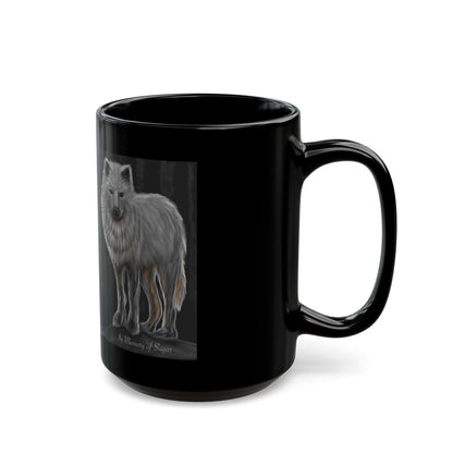 White Wolf Dog Black Mug