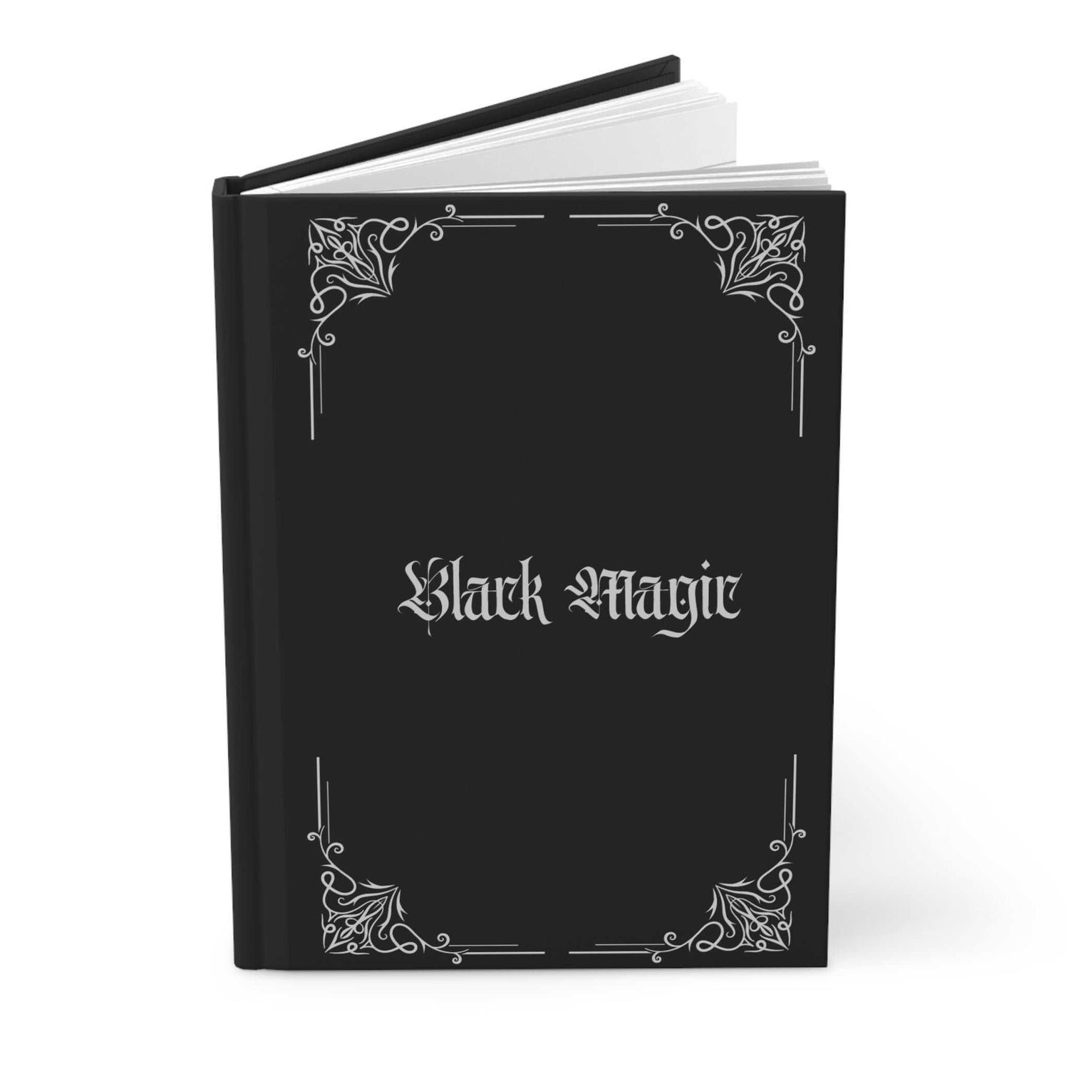 Black Magic Journal with decorative cover design, perfect for witches and writers.