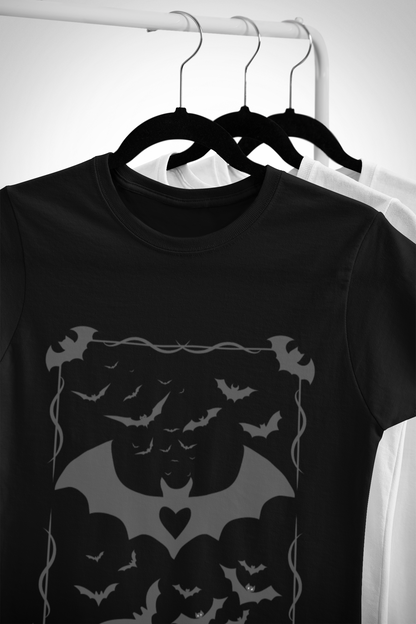 Bat Heart Tee for Halloween and Everyday Wear
