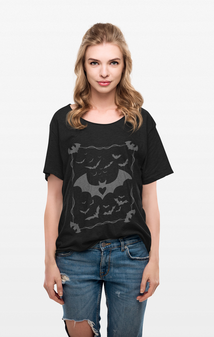 Bat Heart Tee for Halloween and Everyday Wear