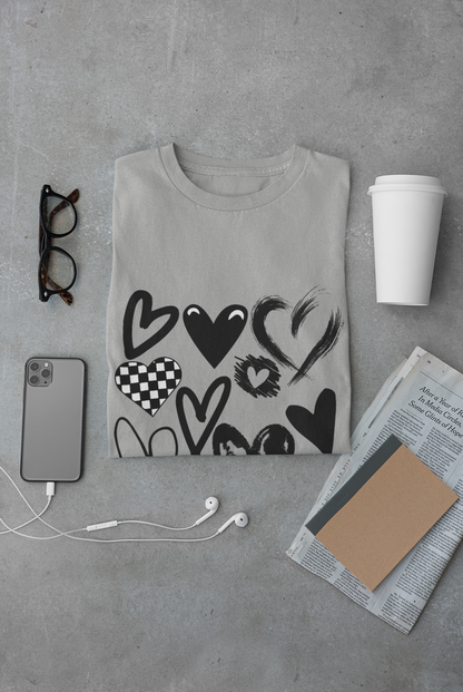  Black Hearts Tee – Stylish & Bold Graphic T-Shirt for Everyday Wear.
