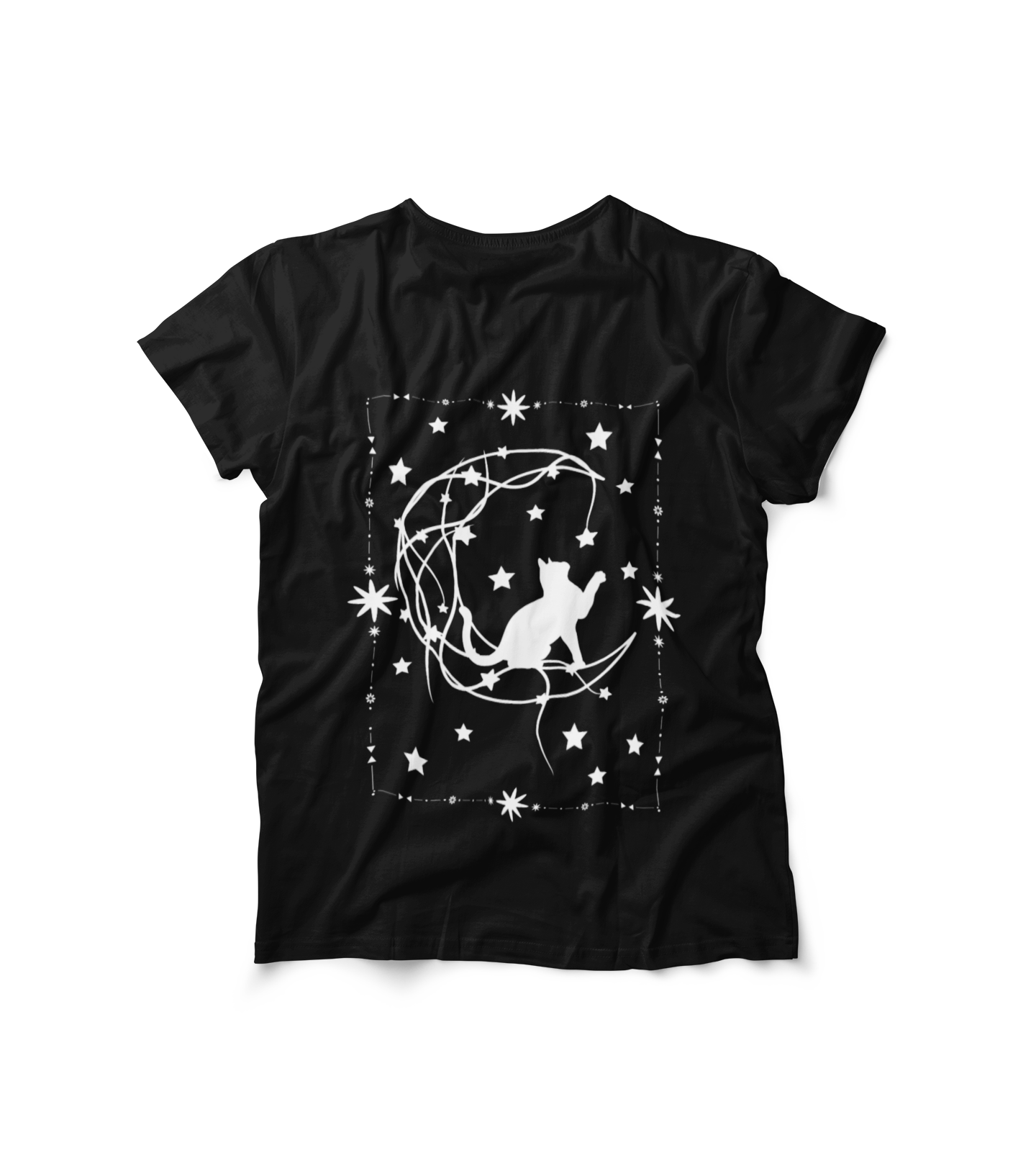 Celestial Cat Unisex T-shirt, Chill Vibe Apparel, Casual Wear, Gift for Cat Lovers, Starry Night Tee