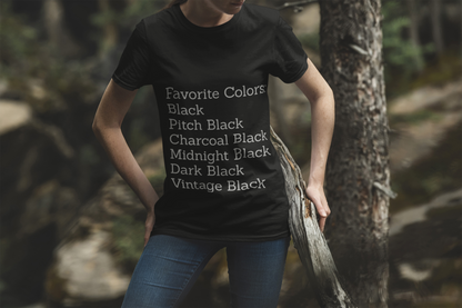 Unisex Black Cotton T-Shirt - Favorite Colors, Goth, Witchy casual wear