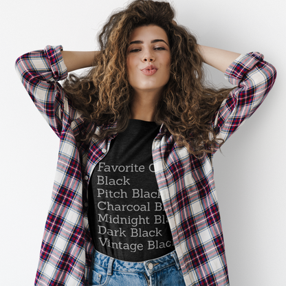 Unisex Black Cotton T-Shirt - Favorite Colors, Goth, Witchy casual wear