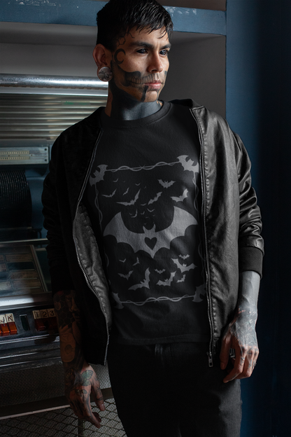 Bat Heart Tee for Halloween and Everyday Wear