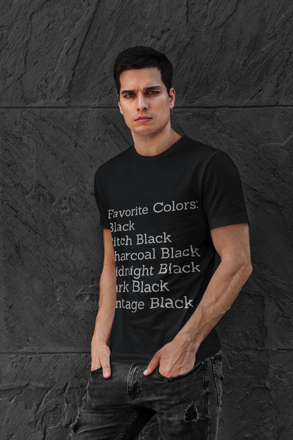 Unisex Black Cotton T-Shirt - Favorite Colors, Goth, Witchy casual wear