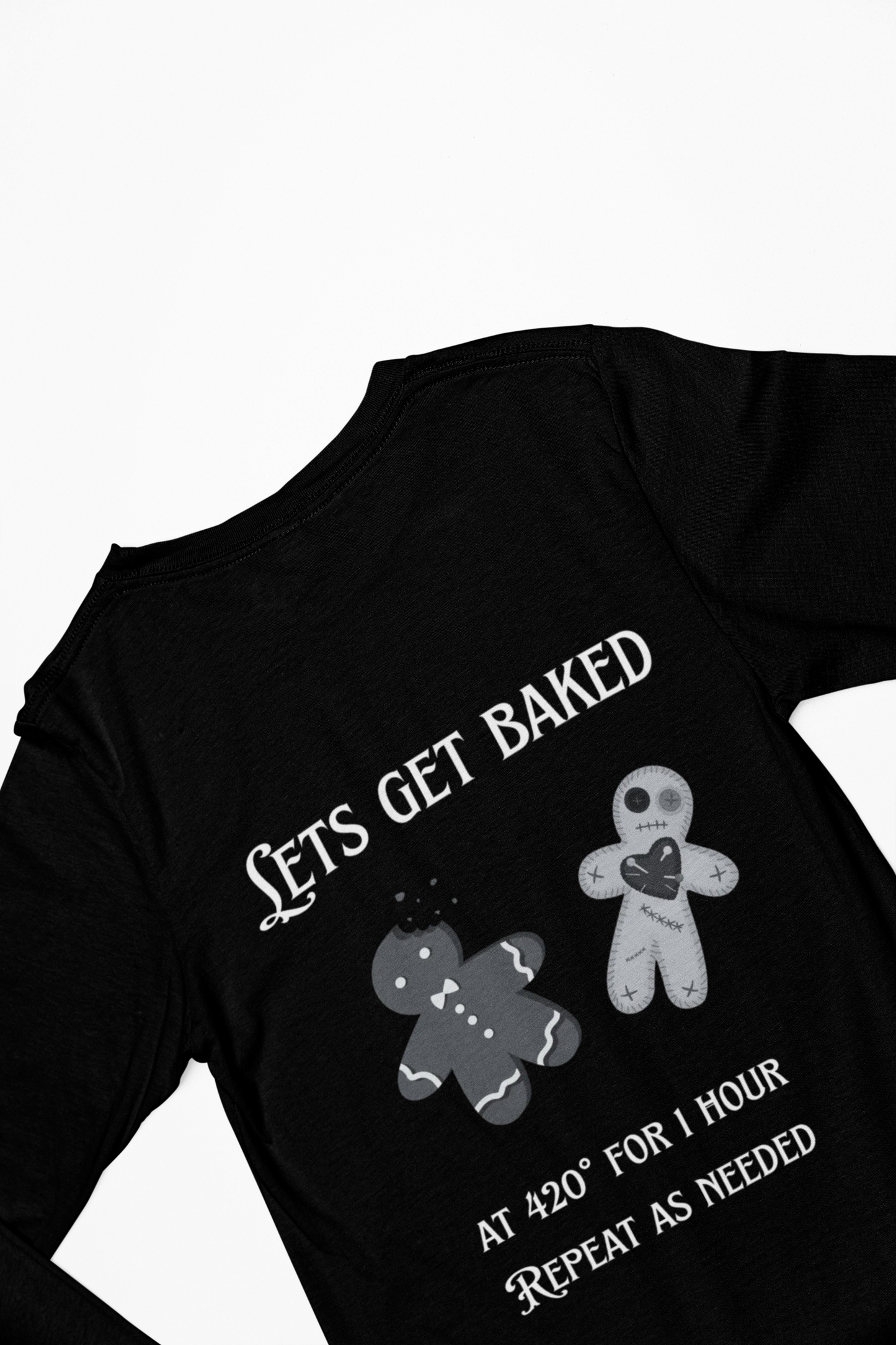 Lets Get Baked Long Sleeve Tee — Funny Gingerbread Cookie Baking Shirt
