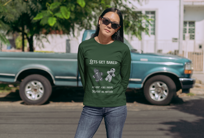 Lets Get Baked Long Sleeve Tee — Funny Gingerbread Cookie Baking Shirt
