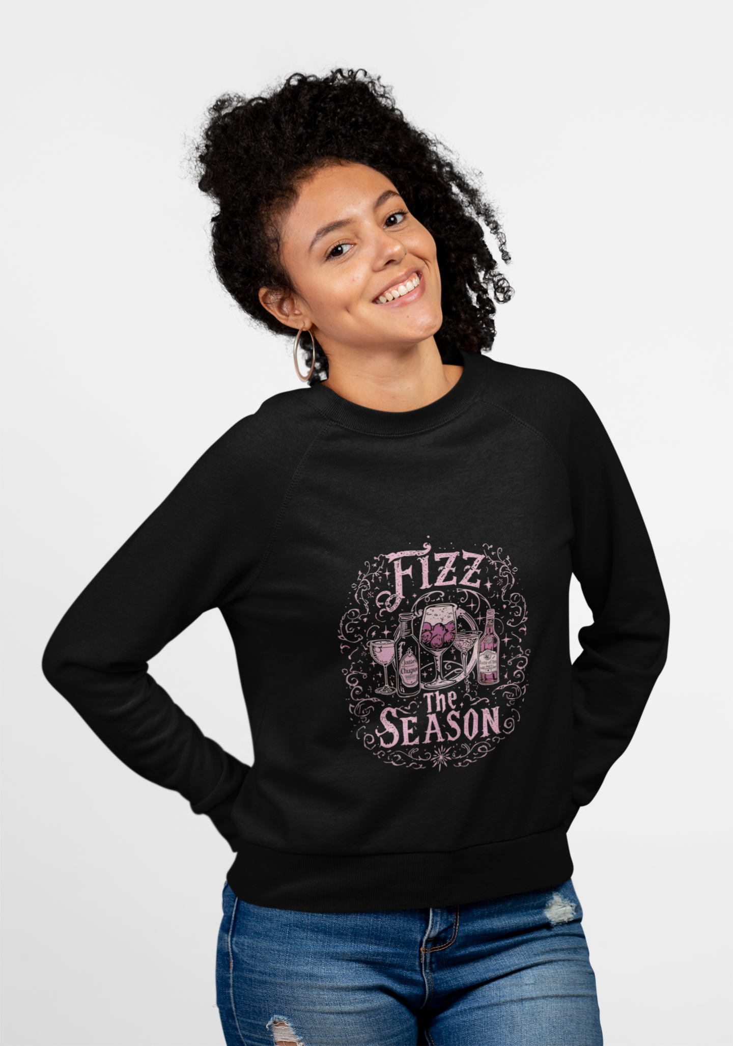 "Fizz the Season" Champagne Holiday Sweatshirt