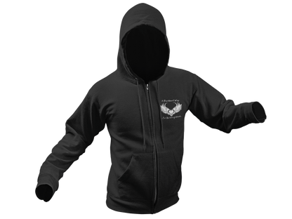 Blackheart Logo Cozy Unisex Zip-Up Hoodie with adjustable hood and front pockets in black