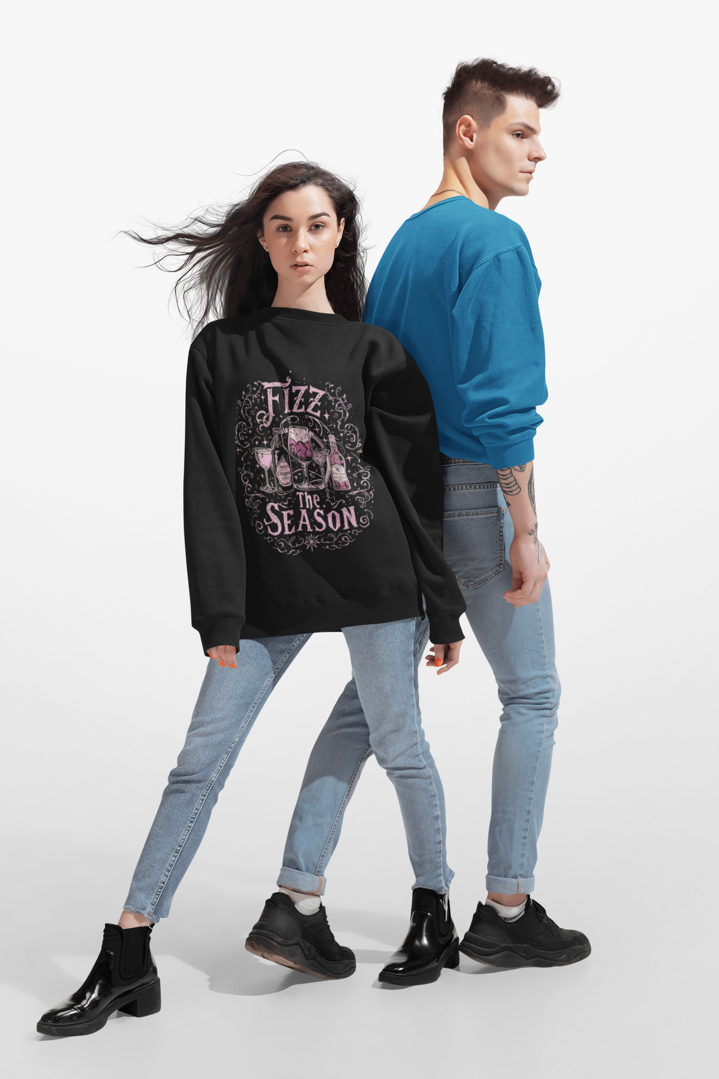 "Fizz the Season" Champagne Holiday Sweatshirt