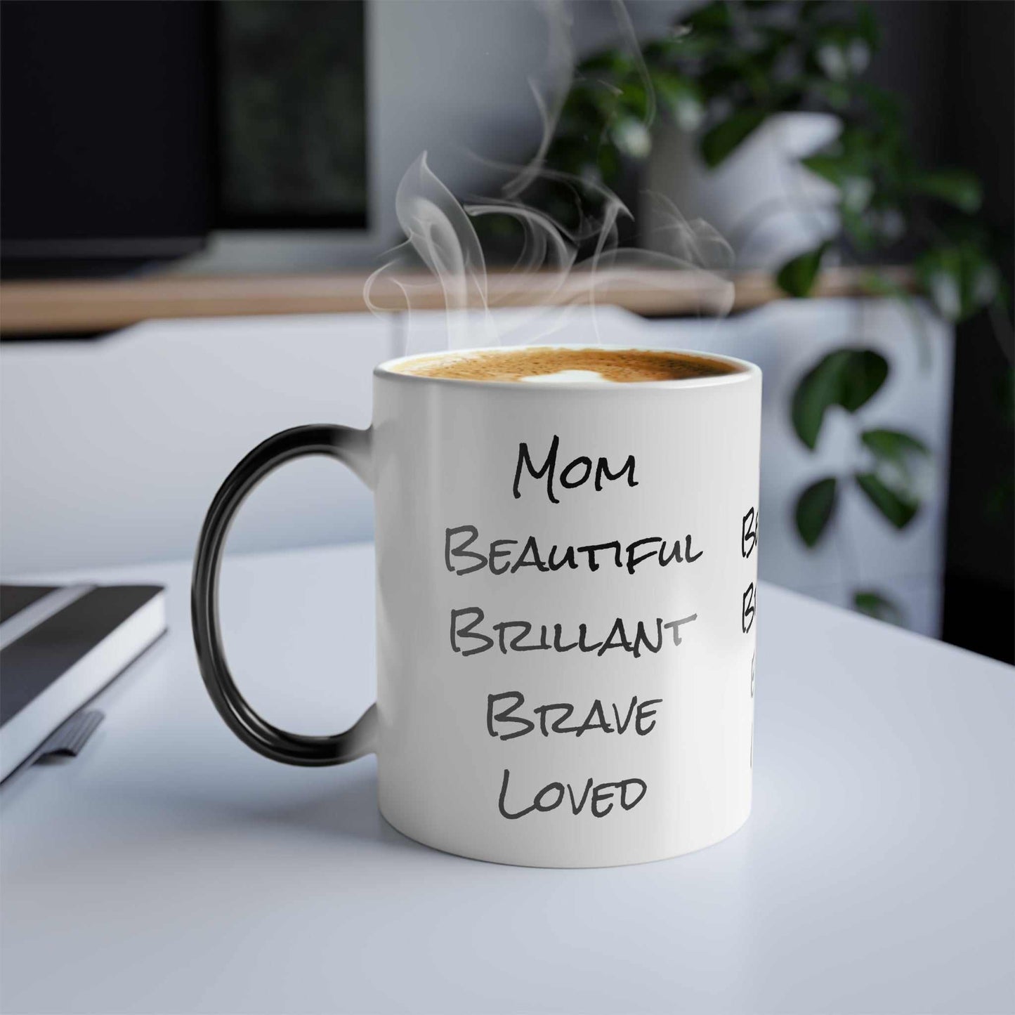 Mom's Color Morphing Mug - 11oz with heat-sensitive design revealing special message.