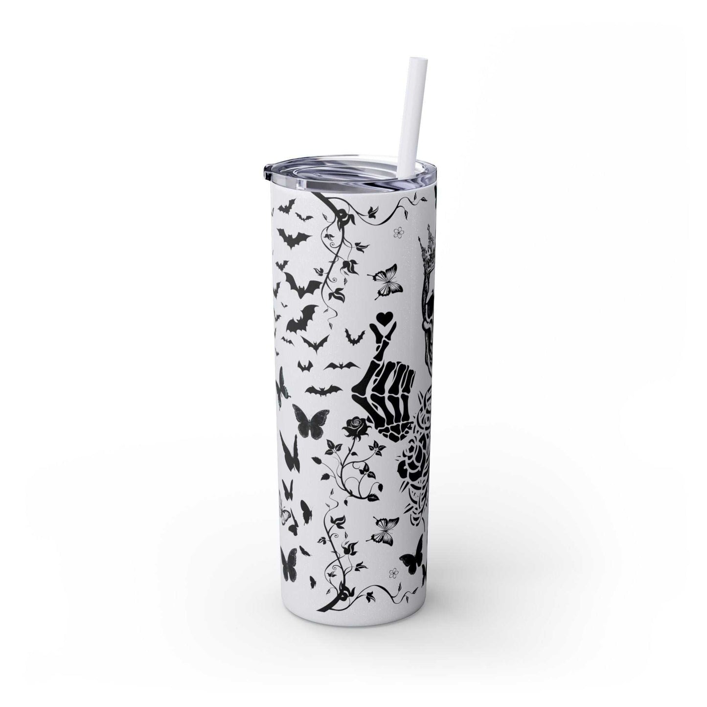 Gothic Skull Tumbler, Stylish Halloween Drinkware, Unique Gift for Spooky Lovers, Customizable Travel Mug, Perfect for Parties