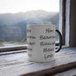 Black 11oz moms color morphing mug revealing humorous adjectives when heated