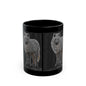 White Wolf Dog Black Mug