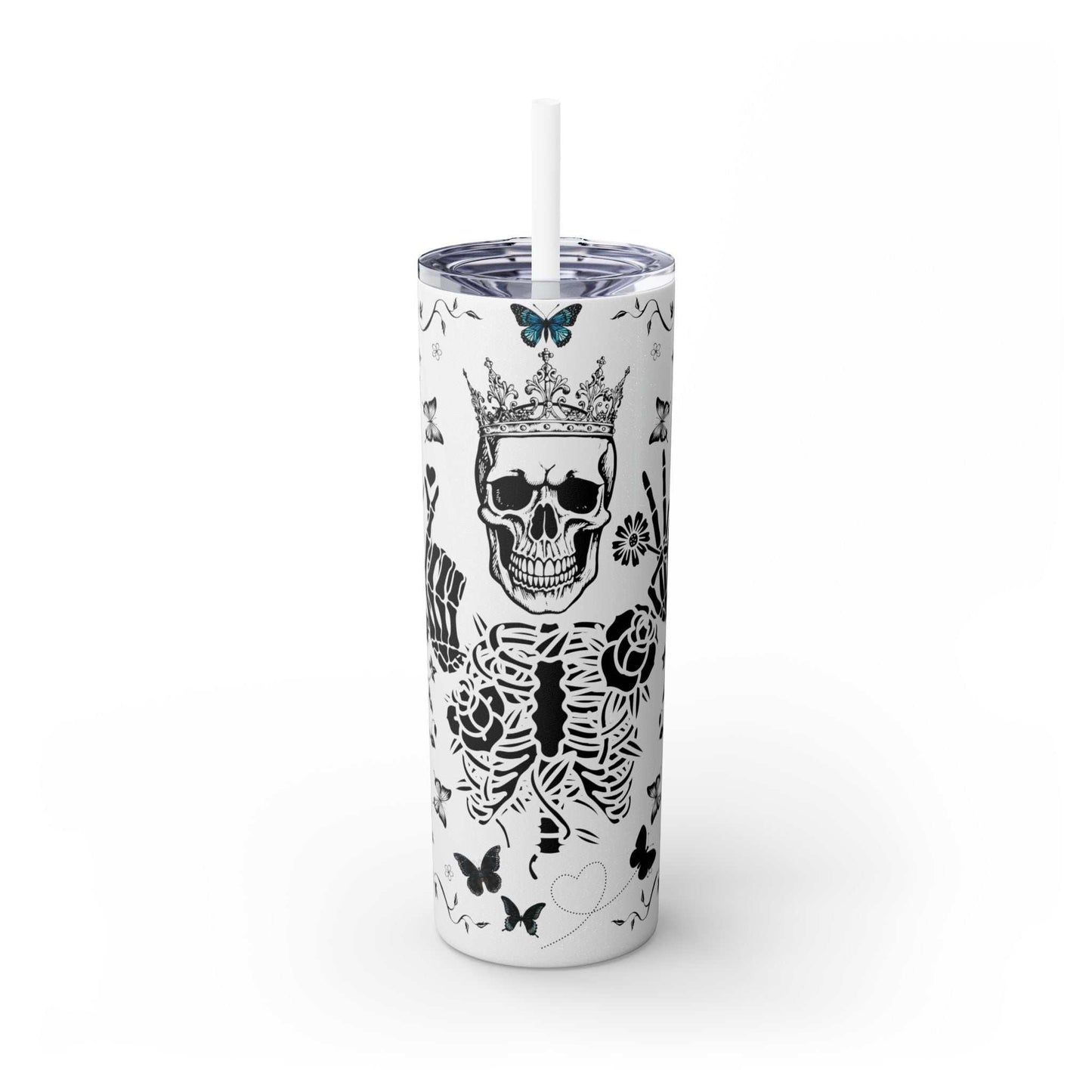 Gothic Skull Tumbler, Stylish Halloween Drinkware, Unique Gift for Spooky Lovers, Customizable Travel Mug, Perfect for Parties