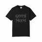 Women Black Printed Tee with "Goth Mom" text, perfect for gothic style.