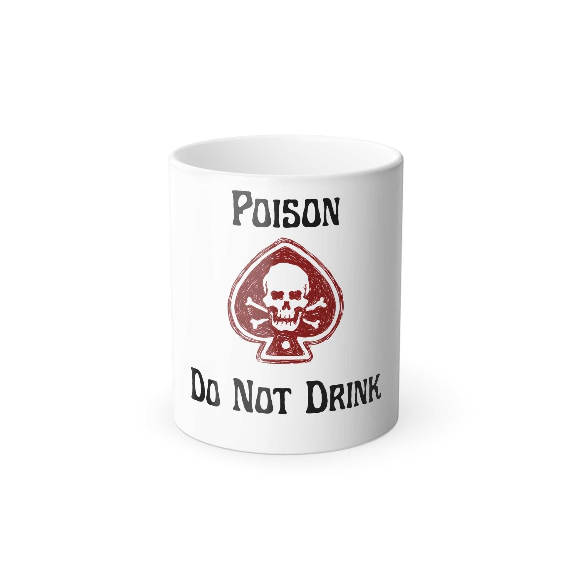 Color Morphing Mug Poison Skull with heat-sensitive design and spooky image.