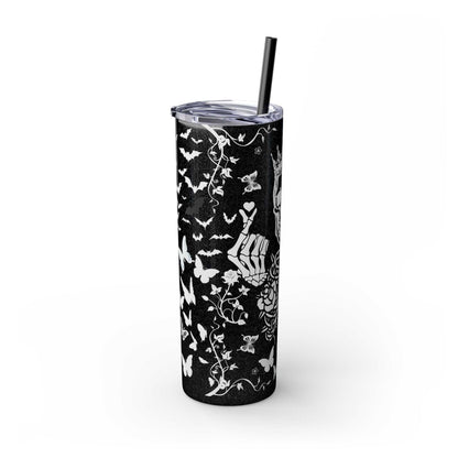 Gothic Skull Tumbler, Stylish Halloween Drinkware, Unique Gift for Spooky Lovers, Customizable Travel Mug, Perfect for Parties