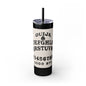 20oz stainless steel Ouija Board Tumbler with lid and straw, black and white Halloween themed drinkware with double wall insulation