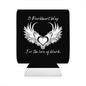 Blackheart logo can cooler sleeve with white winged heart design.