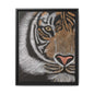 Tiger Matte Canvas framed art with vibrant colors, featuring a close-up of a tiger, perfect for jungle-themed decor.