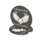Soapstone Car Coaster with 13 Blackheart Way Logo, matte finish, elegant design.