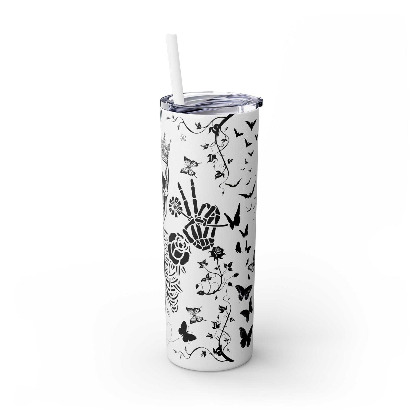 Gothic Skull Tumbler, Stylish Halloween Drinkware, Unique Gift for Spooky Lovers, Customizable Travel Mug, Perfect for Parties
