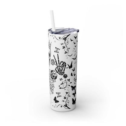 Gothic Skull Tumbler, Stylish Halloween Drinkware, Unique Gift for Spooky Lovers, Customizable Travel Mug, Perfect for Parties