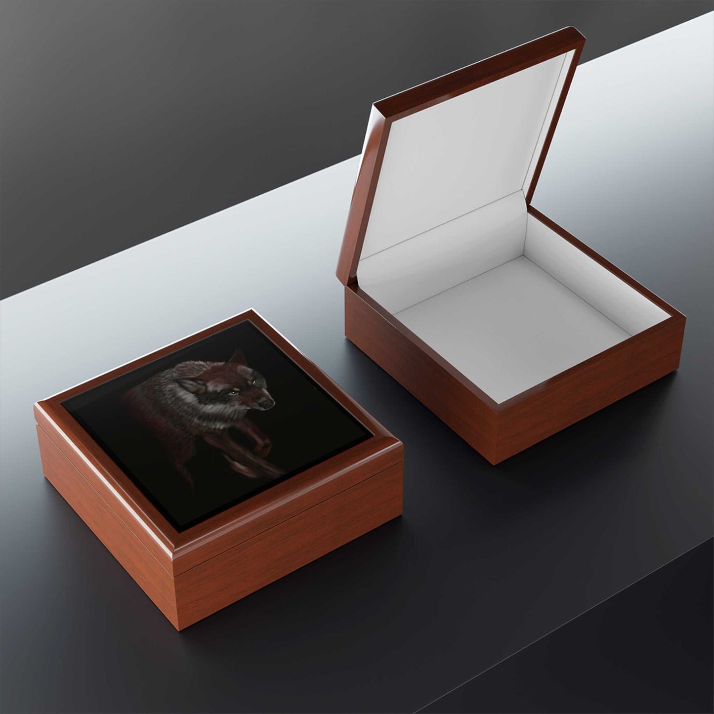 Wolf Jewelry Box - Beautiful, Glossy Finish, Perfect Birthday Gift.