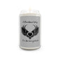Blackheart Way Scented Candle in glass jar with flame, eco-friendly home decor, 13.75oz.
